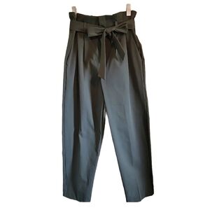 H&M Olive Green Paperbag Waist-bealted Trousers Size 10 No Flaws